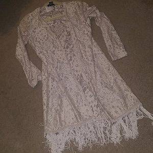 Fringed lace duster